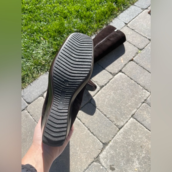 New ⭐️ Square Toe Zip-Up Tall Brown Suede Boots Women’s Size 39 - Picture 5 of 7